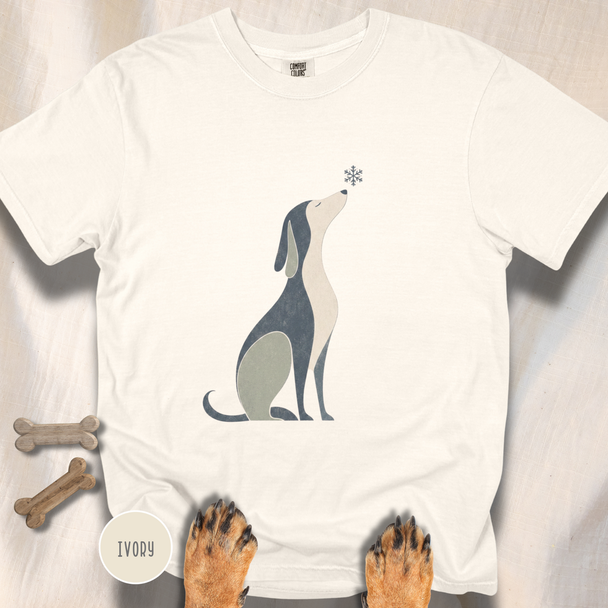 When the Snow Flies Dog T-shirt