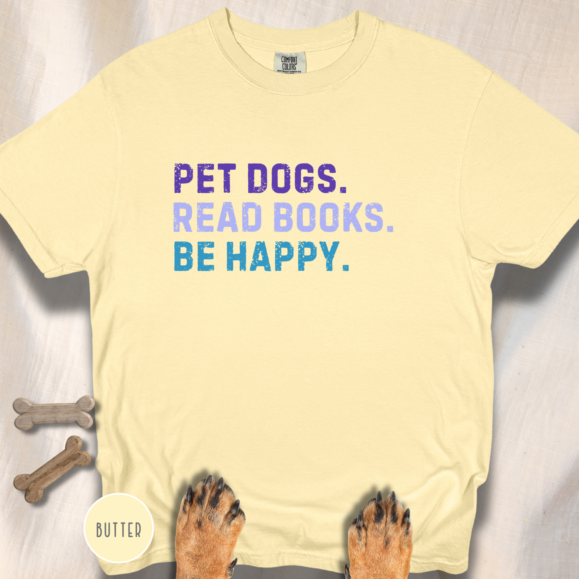 Pet Dogs. Read Books. Be Happy.  T-shirt