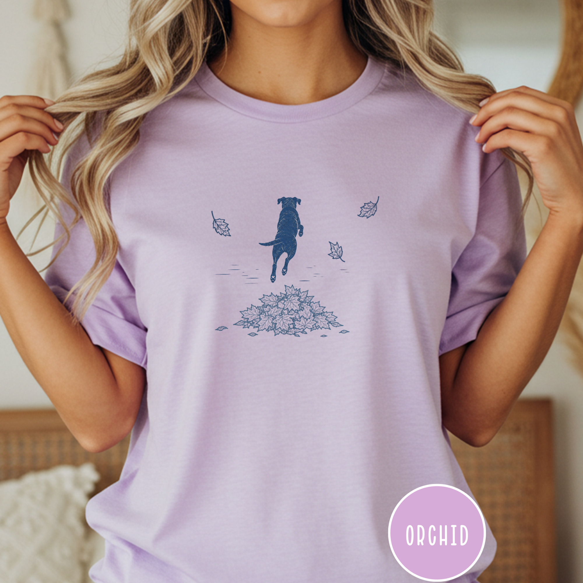Leaf Pile Dog  T-Shirt