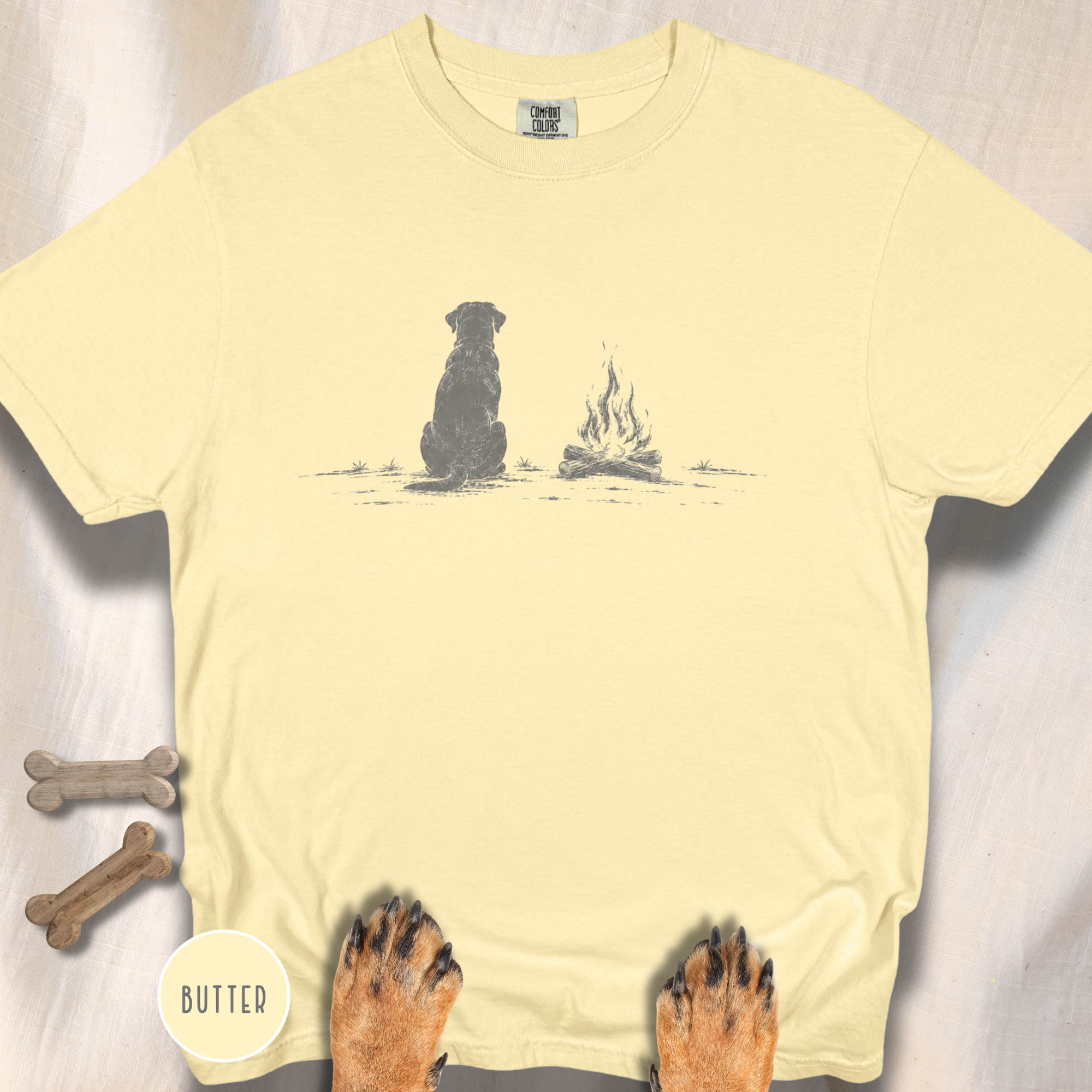 A Dog by the Campfire  T-Shirt