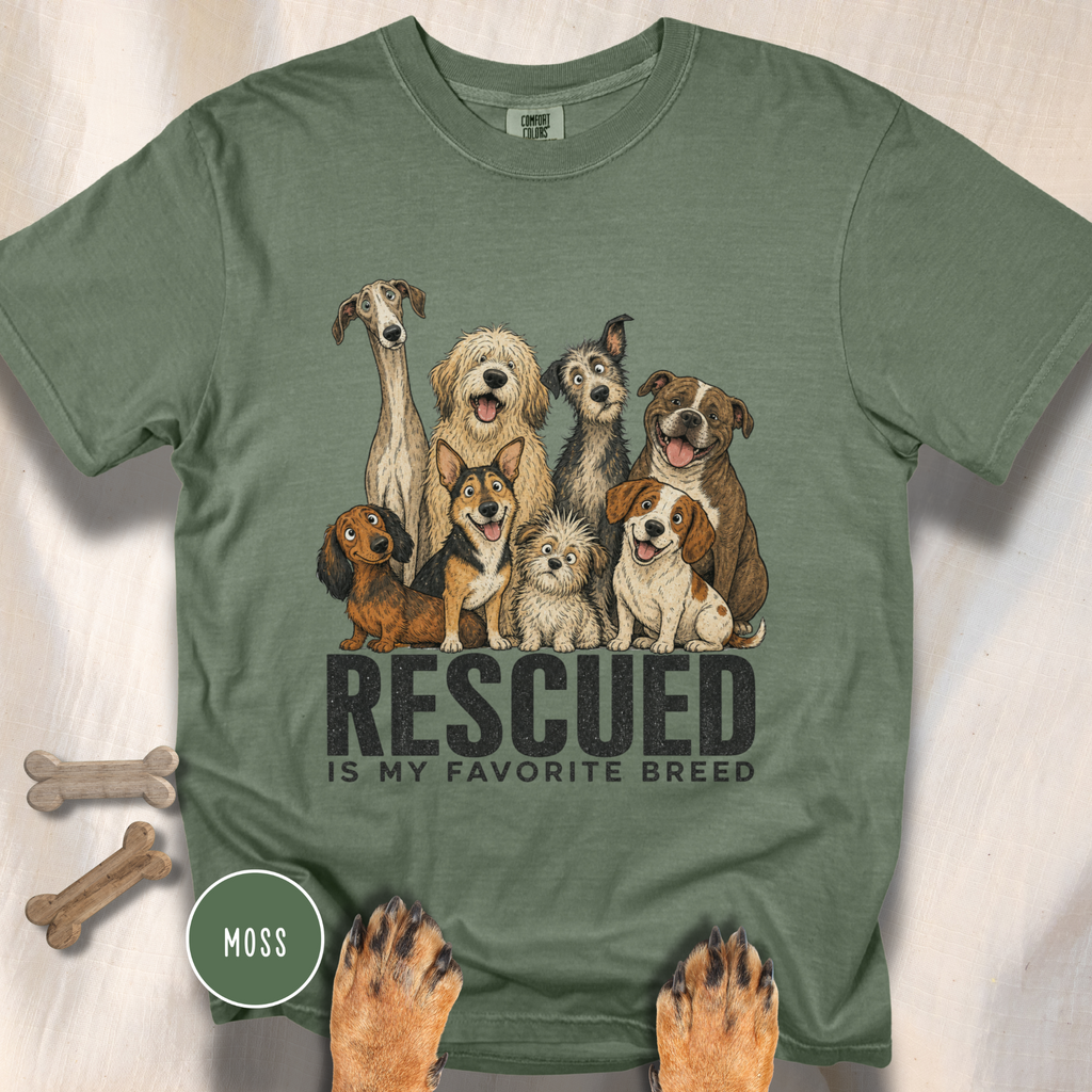 Rescued is My Favorite Breed Group Photo T-shirt
