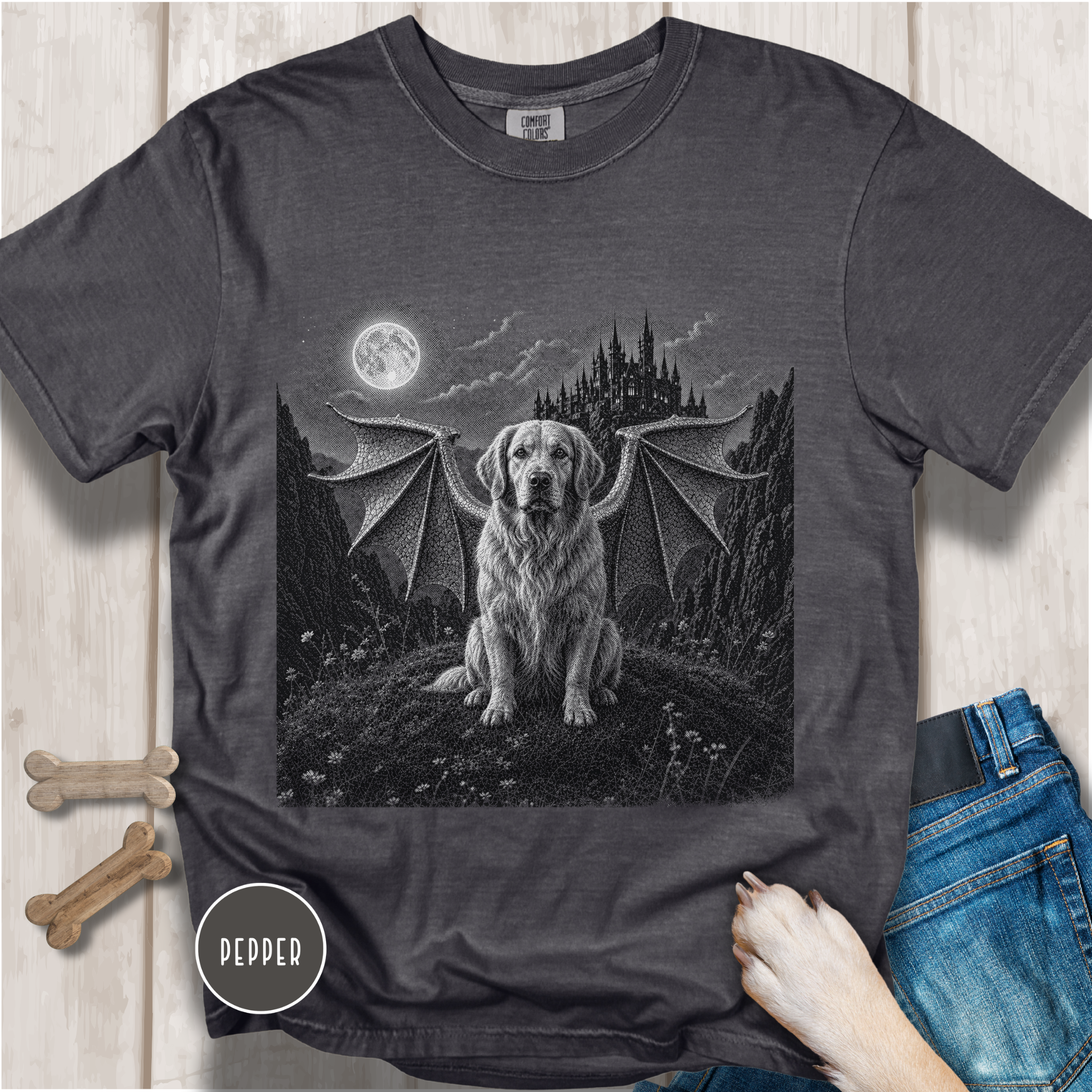 Mythic Guardian Golden Retriever Dog T-Shirt