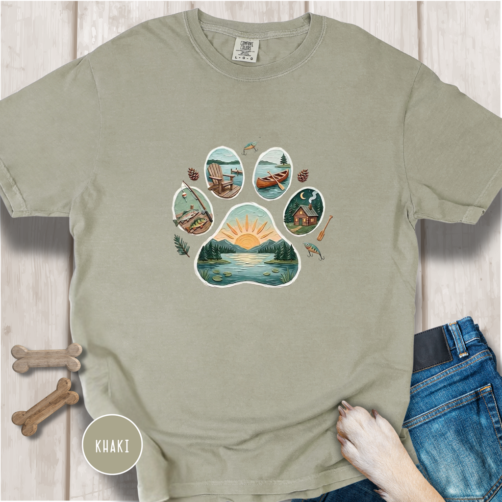 Lake Life Dog Paw T-Shirt