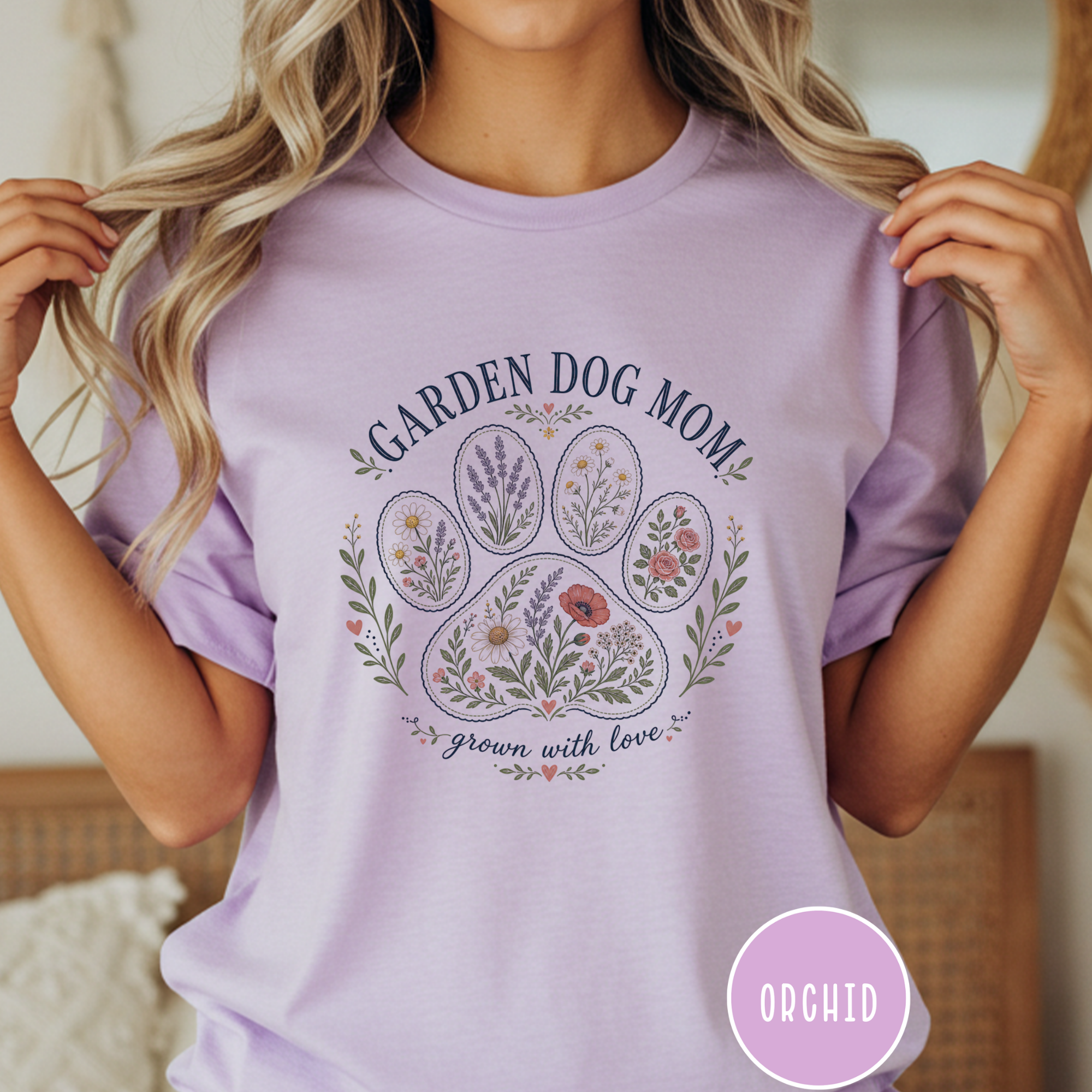 Garden Dog Mom Paw Print T-shirt