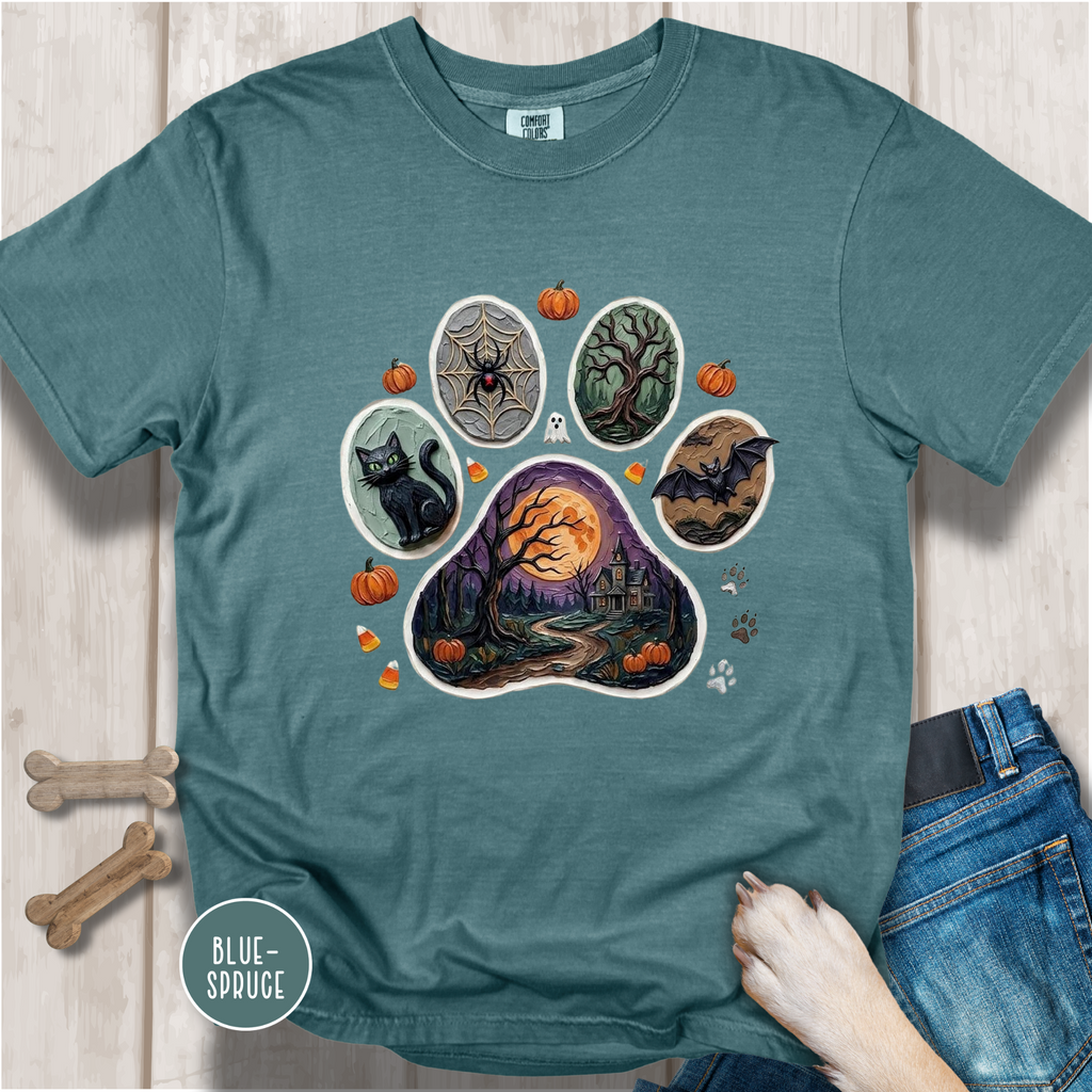 Haunted Trails Dog Paw T-Shirt