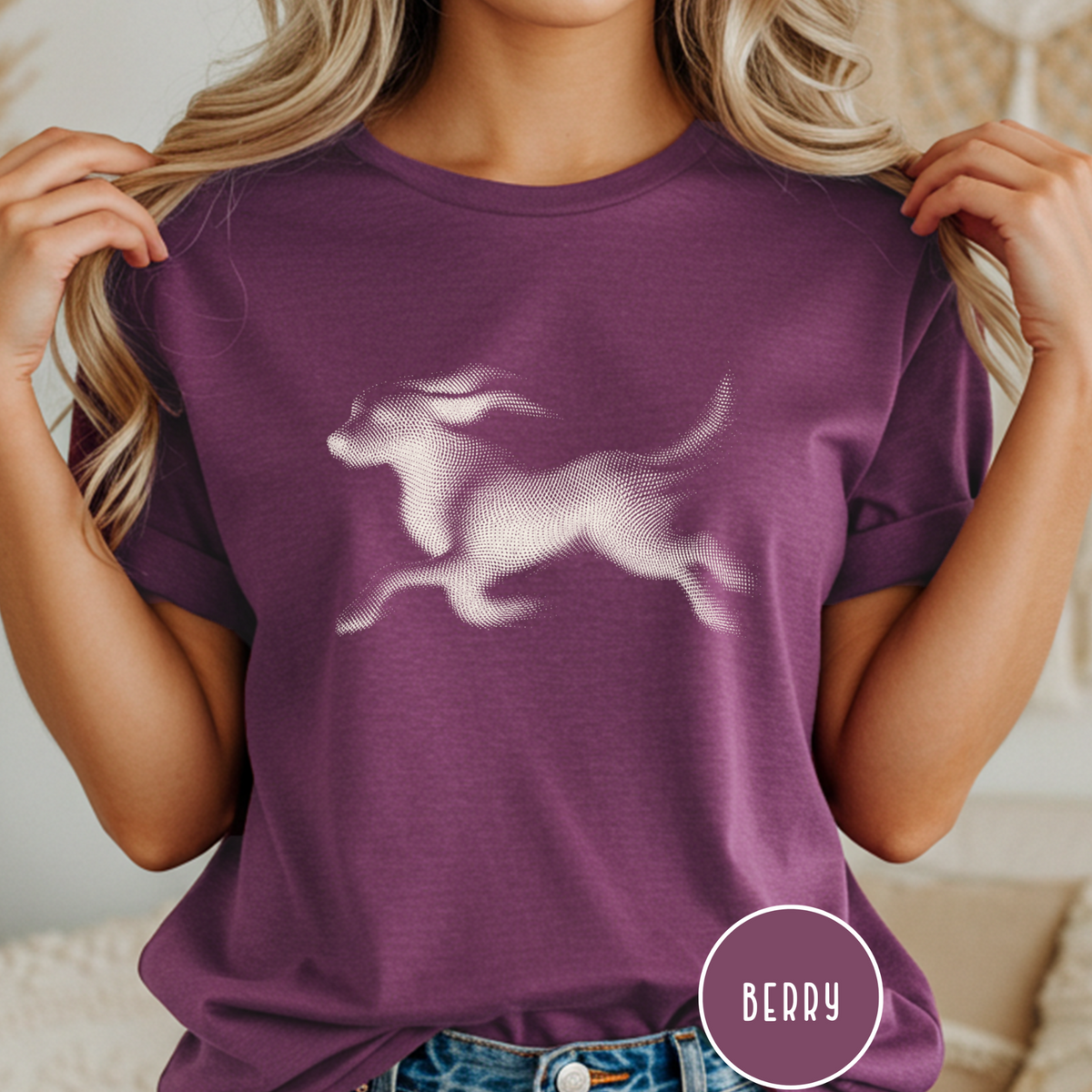 Running Dog Optical Art T-shirt