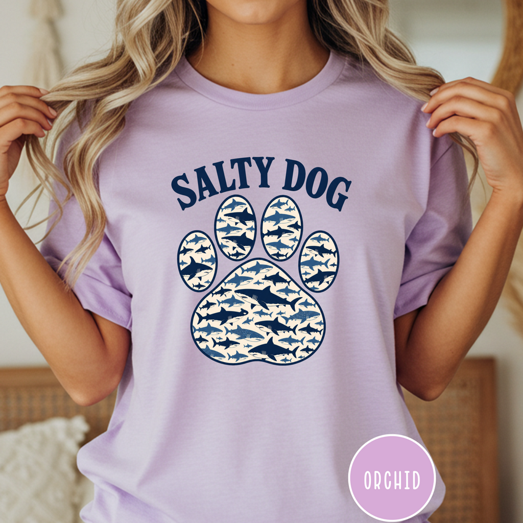 Salty Dog Shark Paw Print  T-shirt