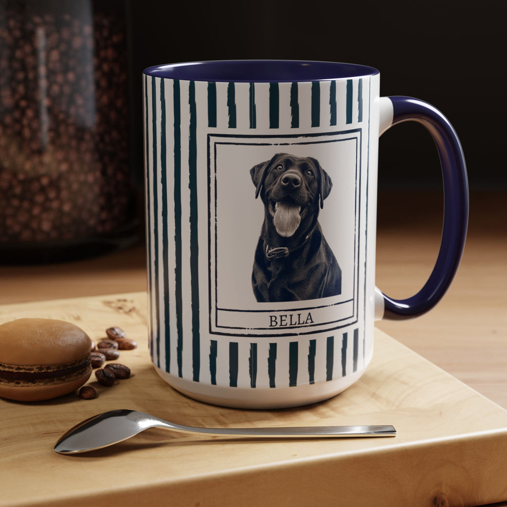 Dog Dad Pet Portrait Mug personalized with dog photo and name