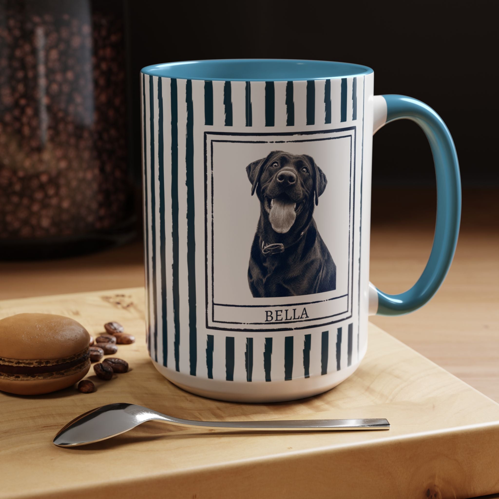 Dog Dad Pet Portrait Mug personalized with dog photo and name