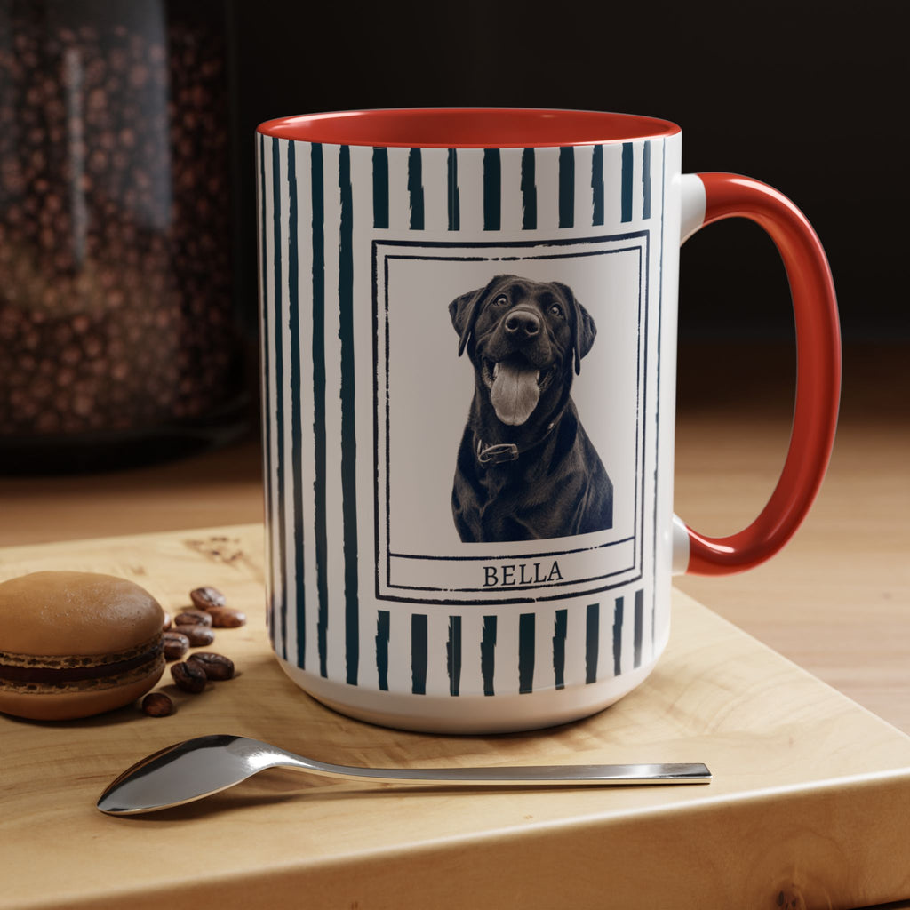 Dog Dad Pet Portrait Mug personalized with dog photo and name