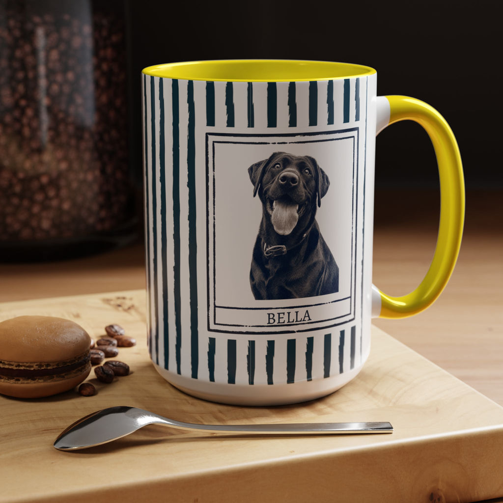 Dog Dad Pet Portrait Mug personalized with dog photo and name