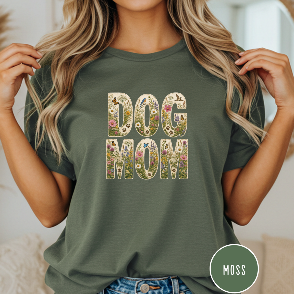Wildflower Meadow Dog Mom T-shirt