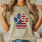 USA Pawtriot Dog Paw T-shirt