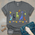 Retro Atomic Dogs Graphic T-Shirt – Mid Century Modern Dog Lover Tee