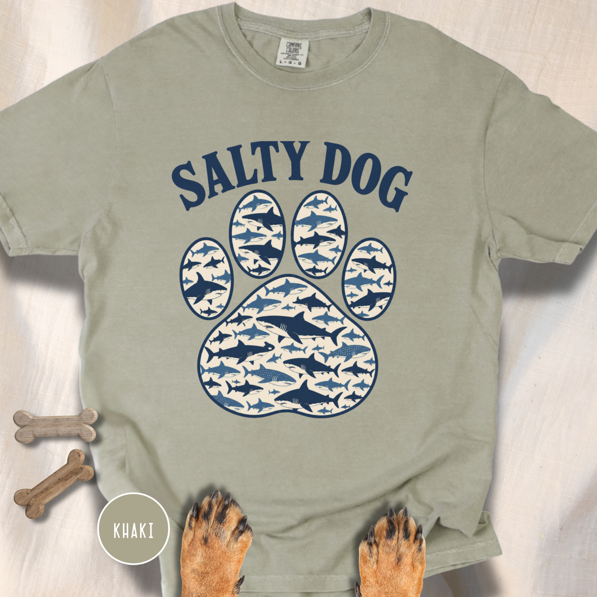 Salty Dog Shark Paw Print  T-shirt
