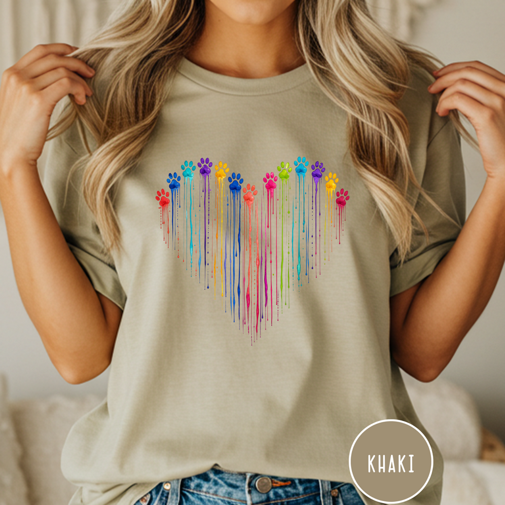 Paw Print Paint Heart T-shirt