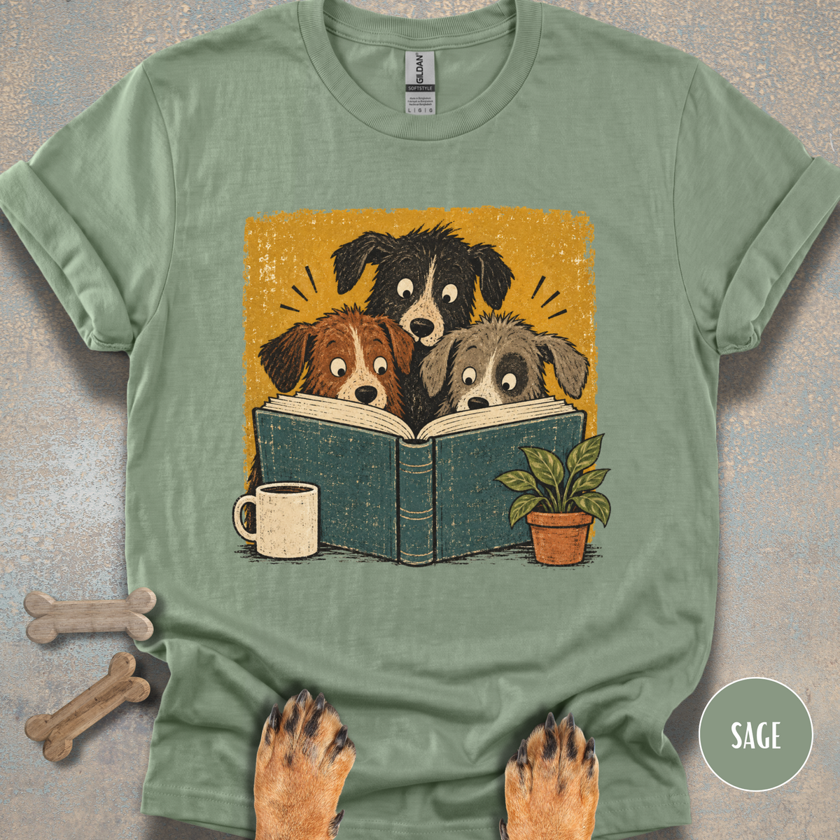 Dogs Reading a Book T-shirt
