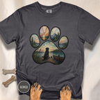 Lake Life Stained Glass Paw Print T-shirt