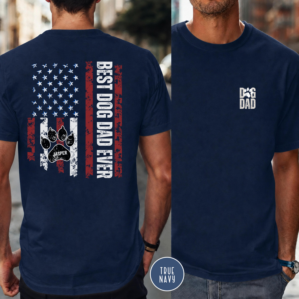 Personalized Best Dog Dad Ever Comfort Colors T-Shirt