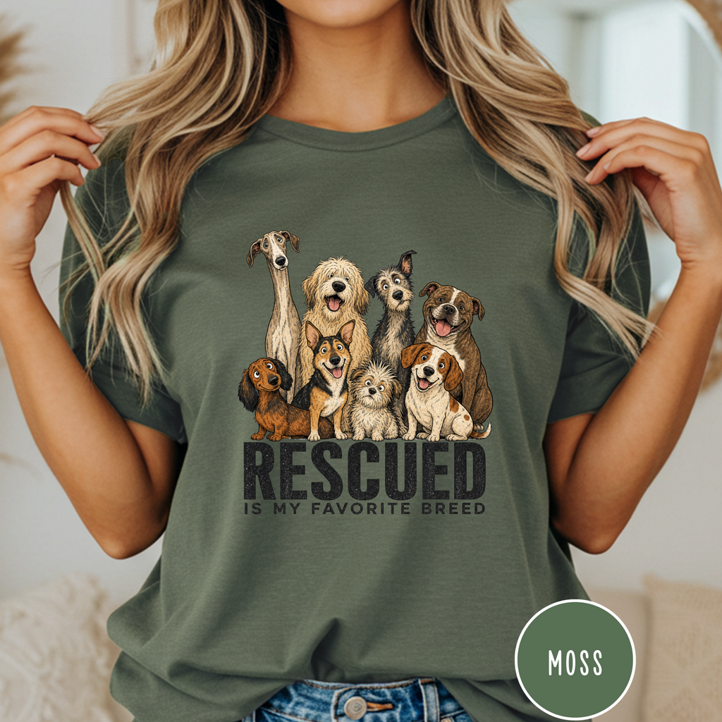 Rescued is My Favorite Breed Group Photo T-shirt