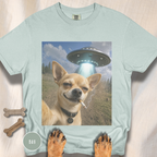 Chihuahua Smiling UFO Selfie T-shirt