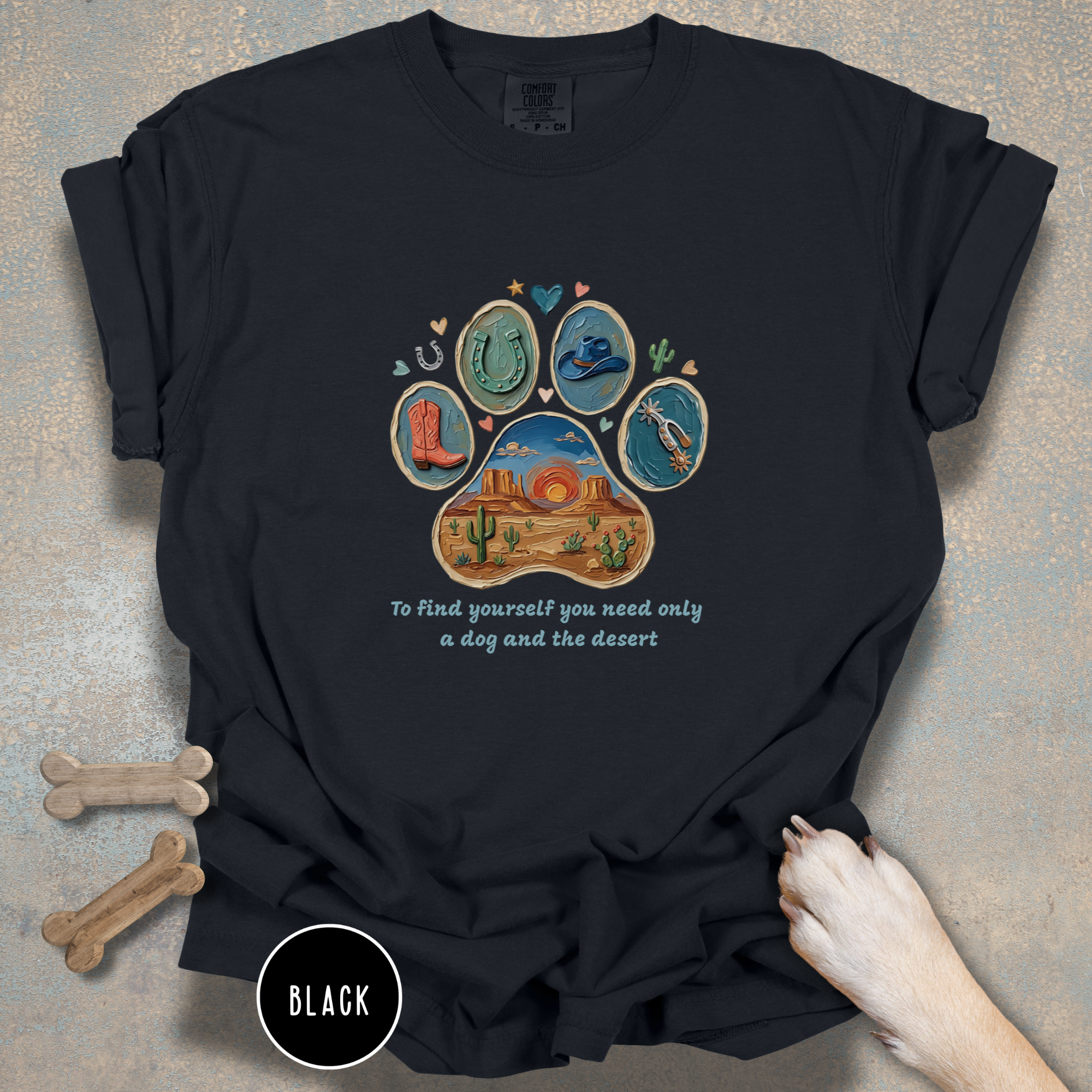 Desert Dog Lover Graphic T-Shirt for Adventure Dog Moms
