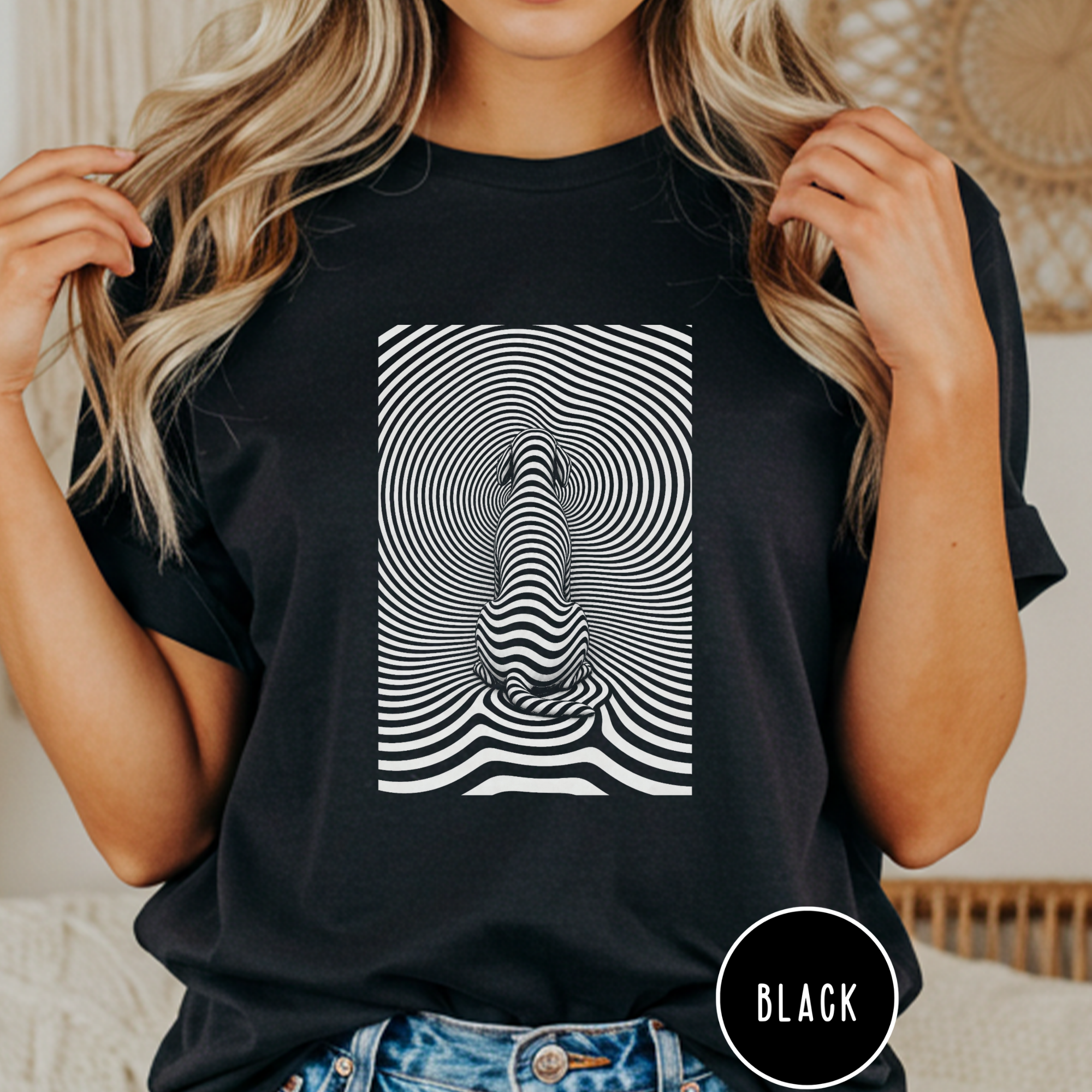 Gazing into Eternity Optical Art T-shirt