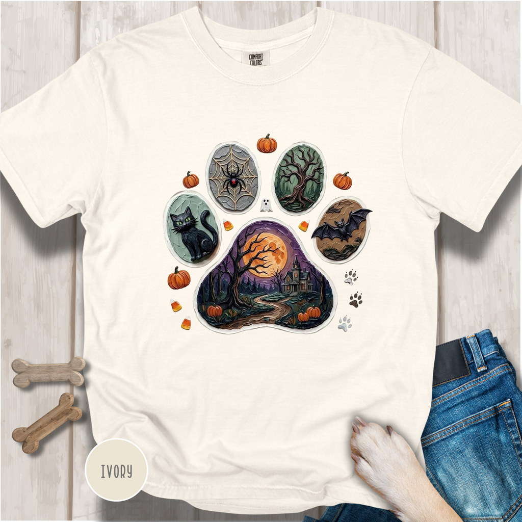 Haunted Trails Dog Paw T-Shirt