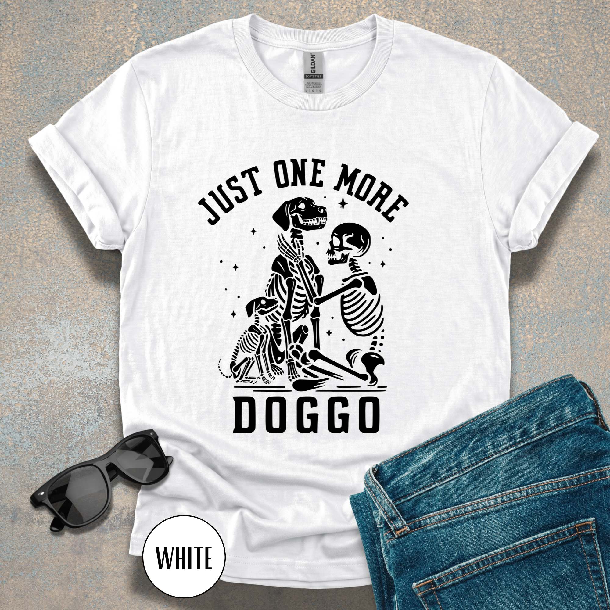 Just One More Doggo Adoption Shirt | Skeleton Rescue Dog Lover T-shirt