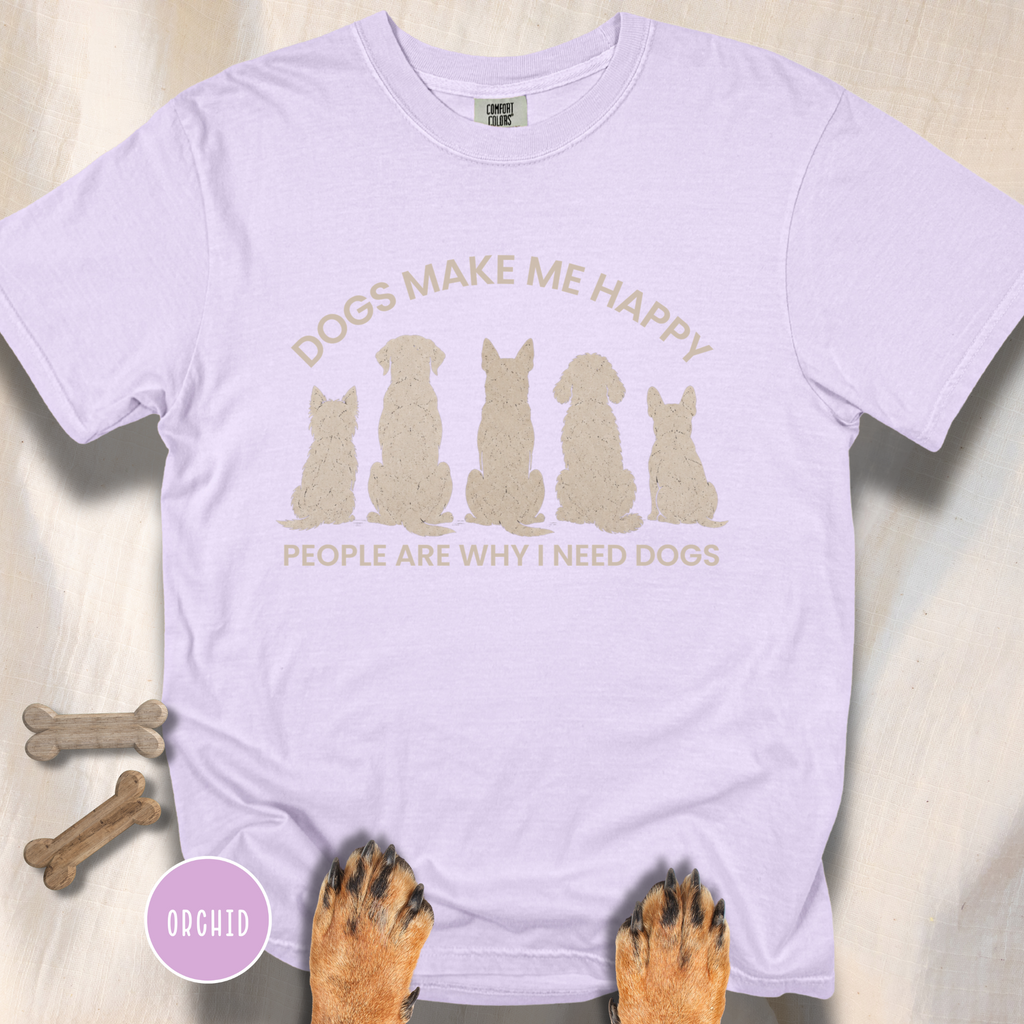 Dogs Make Me Happy, People are Why I Need Dogs Silhouette T-shirt