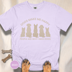 Dogs Make Me Happy, People are Why I Need Dogs Silhouette T-shirt