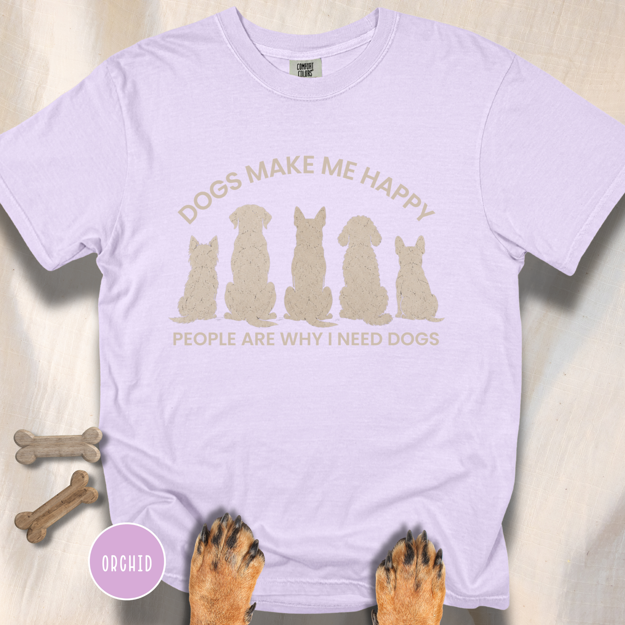 Dogs Make Me Happy, People are Why I Need Dogs Silhouette T-shirt