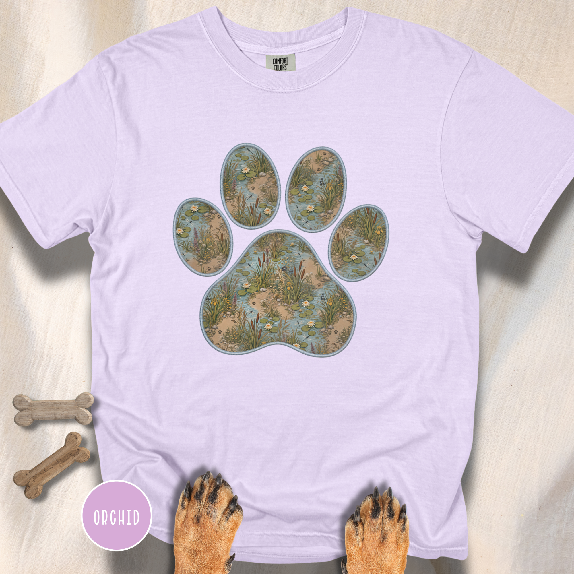 Paws in the Marsh Dog Paw T-Shirt