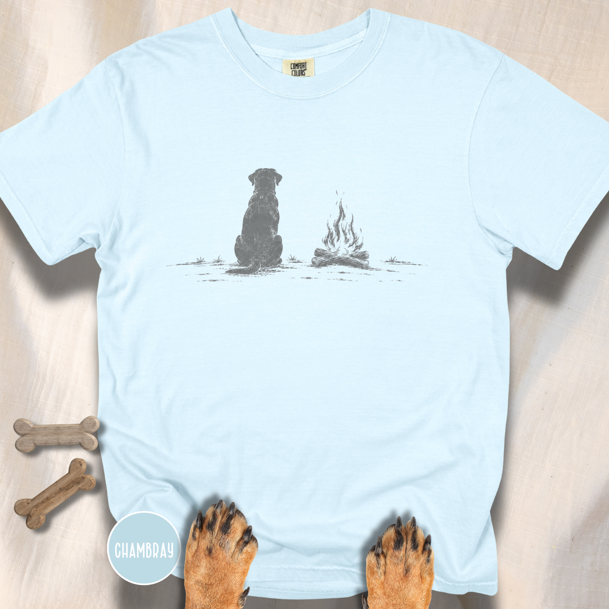 A Dog by the Campfire  T-Shirt