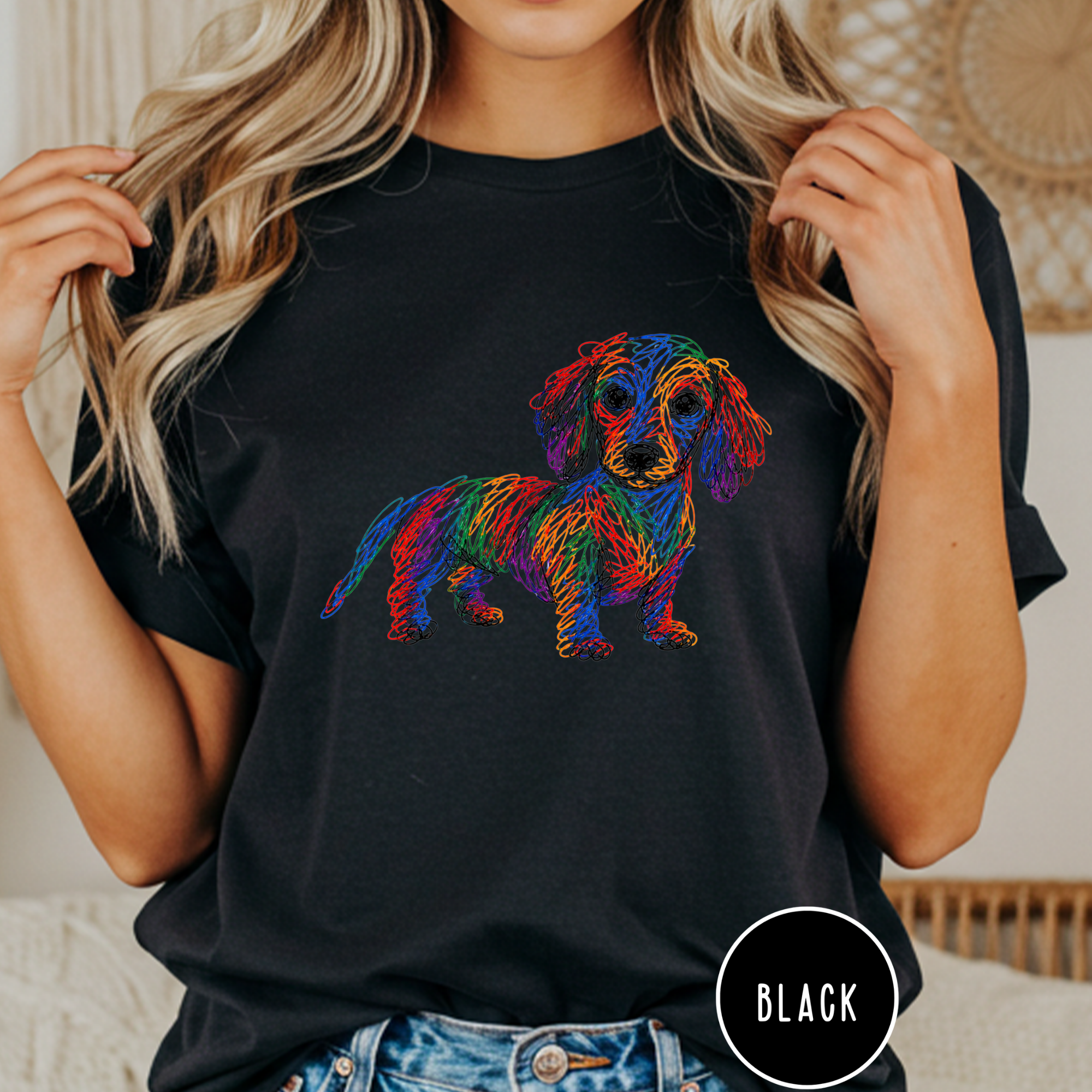 Scribble Dachshund T-shirt