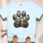 Sail Away Stained Glass Paw Print T-shirt