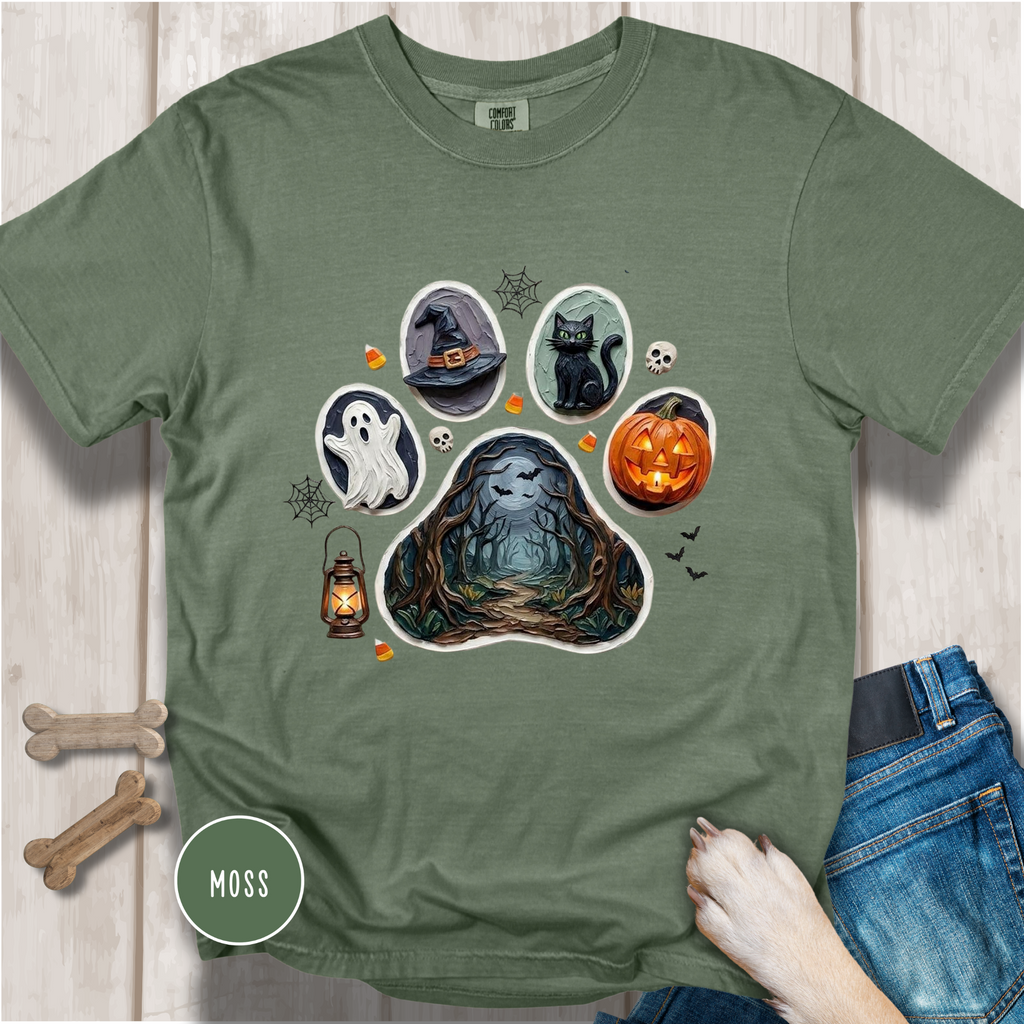 Spooky Season Dog Paw Comfort Colors T-Shirt