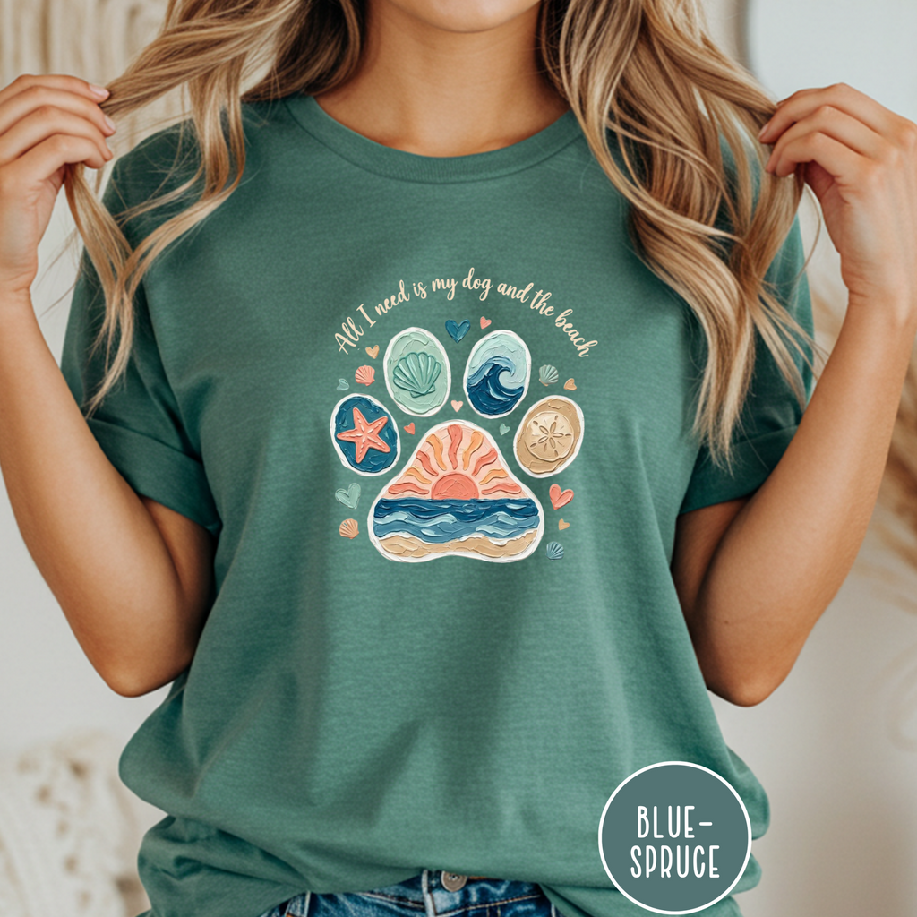 Coastal Dog Lover T-Shirt for Beach Loving Dog Moms