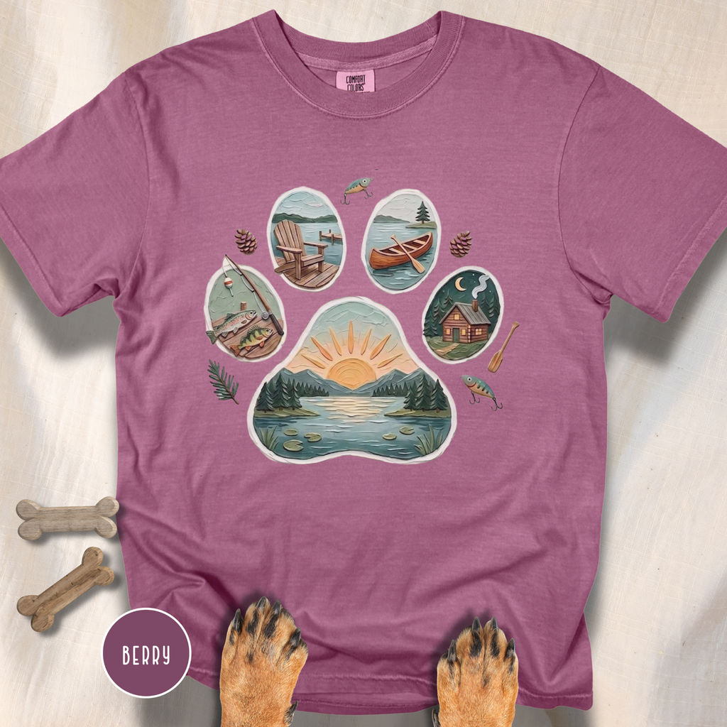 Lake Life Dog Paw T-Shirt