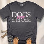 Dogs Over People Cream and Pink T-shirt