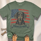 Dachshund American Made USA flag T-shirt