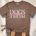 Dogs Over People Cream and Pink T-shirt