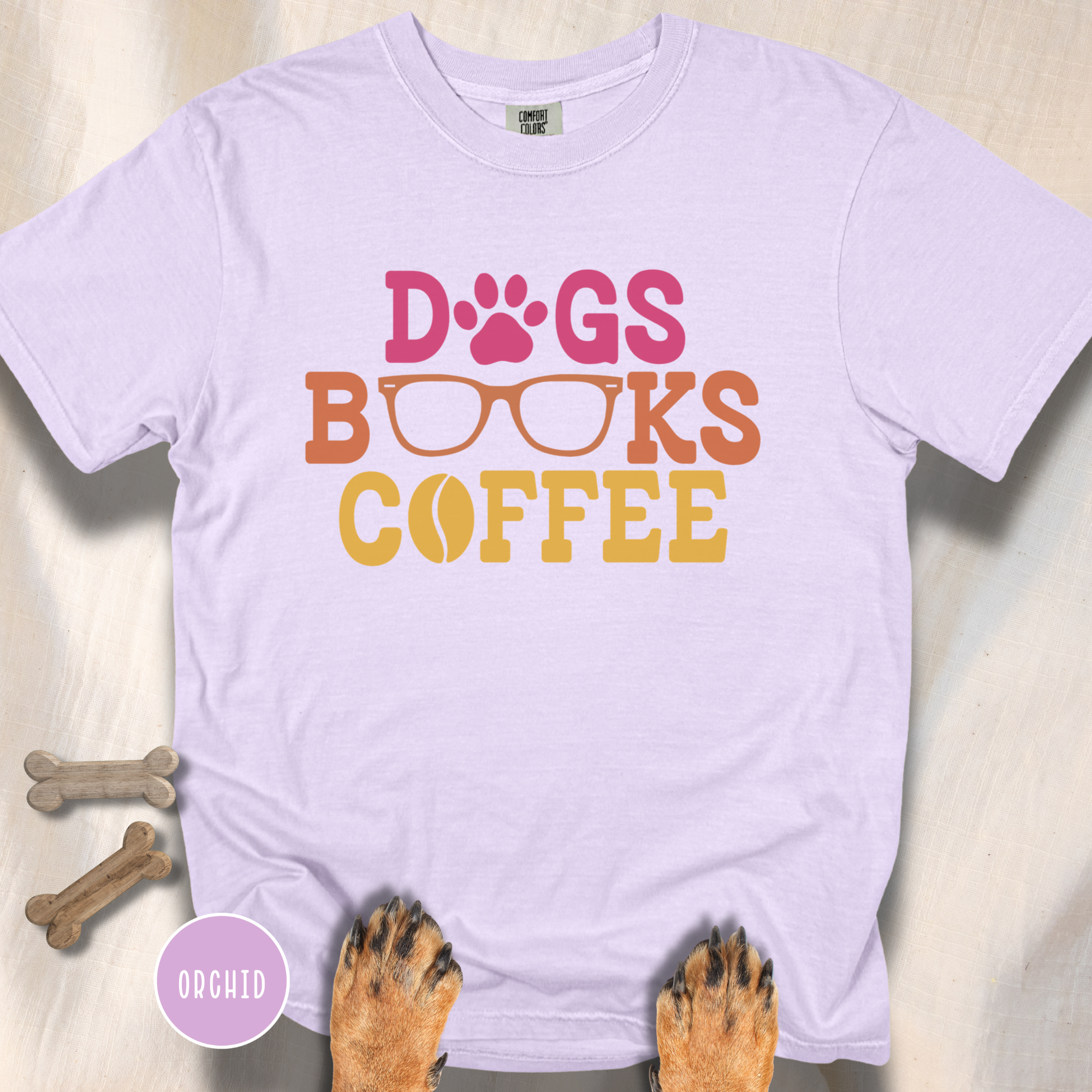 Dogs Books Coffee T-shirt
