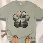 Lake Life Stained Glass Paw Print T-shirt