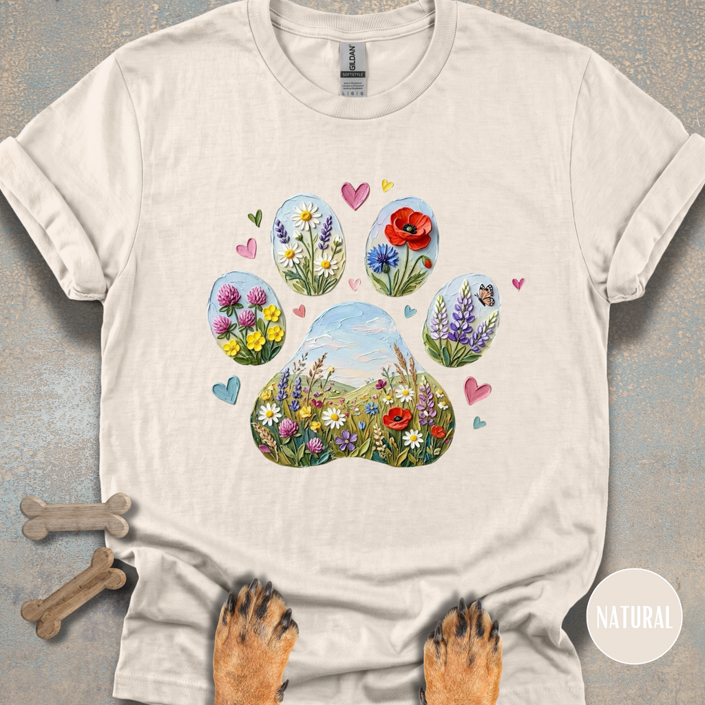 Wildflower Meadow Paw Print T-shirt