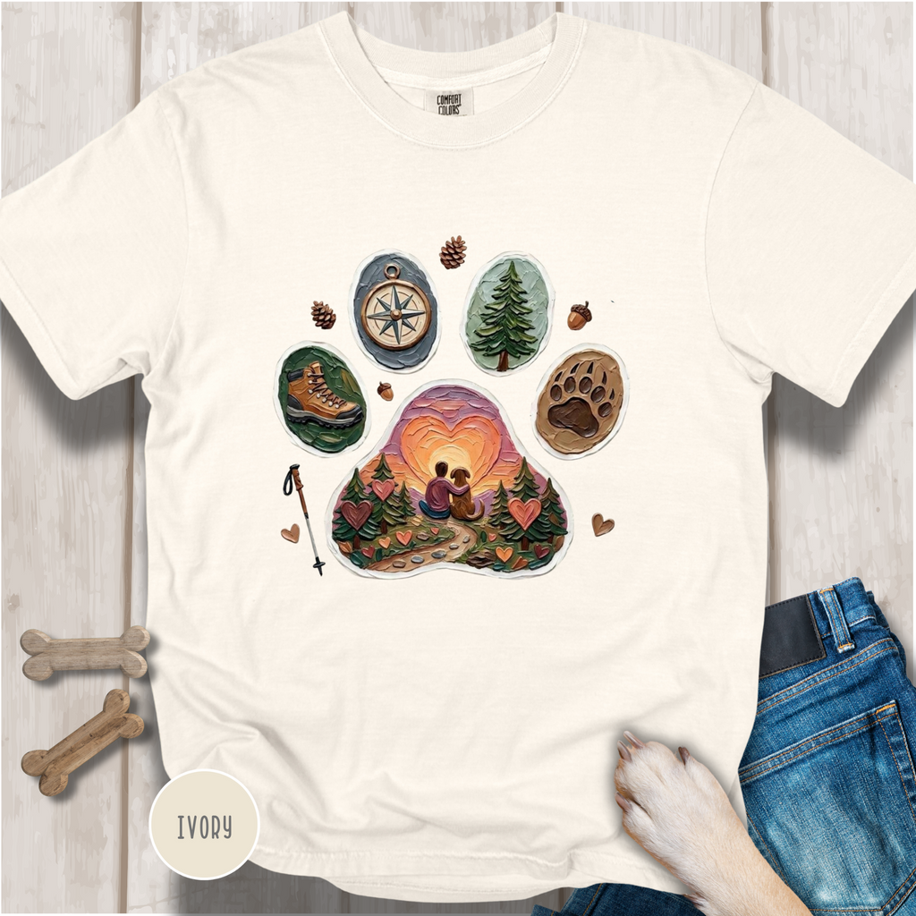 Adventure Buddy Dog Paw Comfort Colors T-Shirt