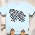 Checkerboard Dog Optical Art T-shirt