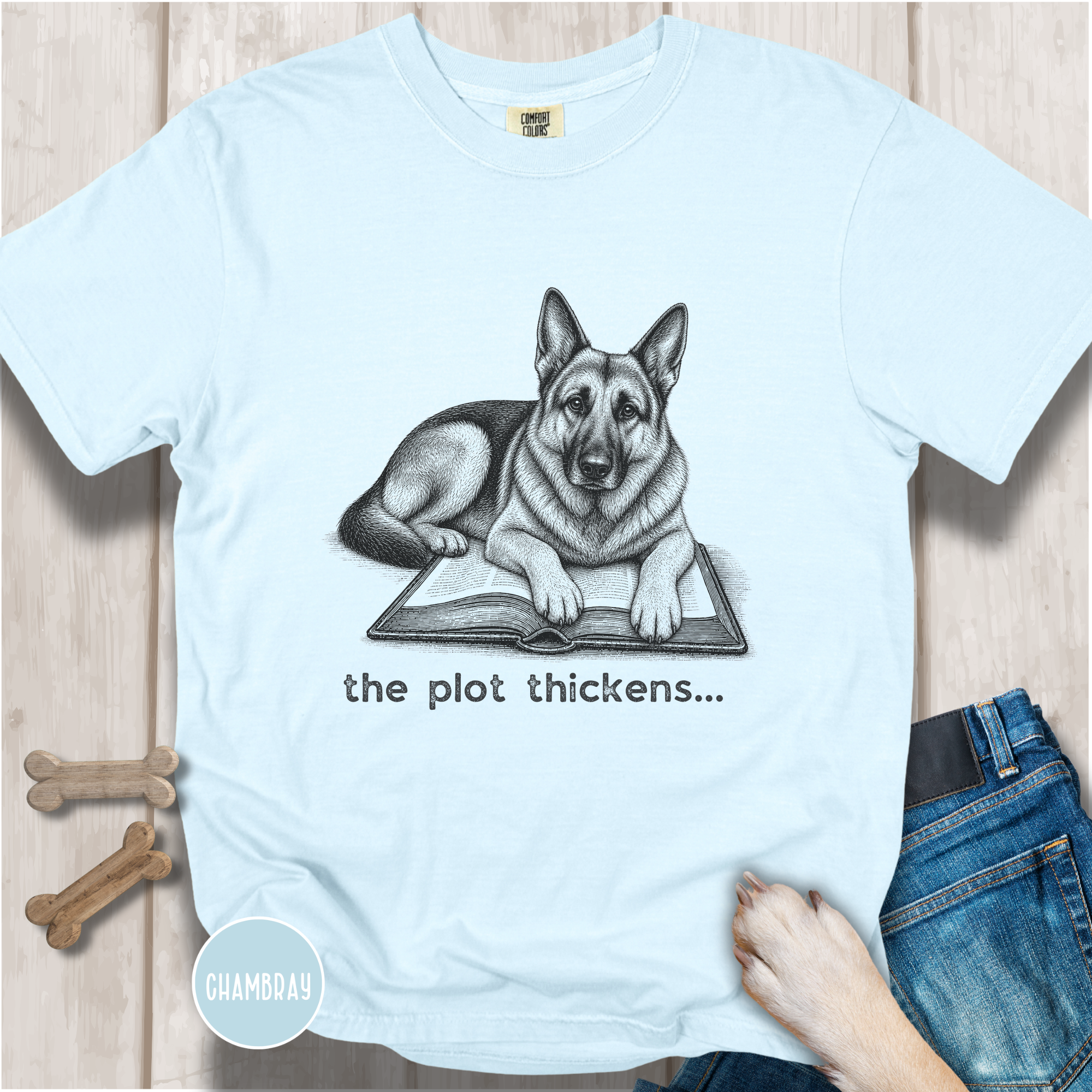 German Shepherd The Plot Thickens T-shirt