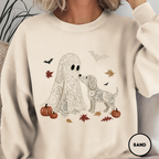 Lace Ghost with Lace Dog in Autumn T-shirt