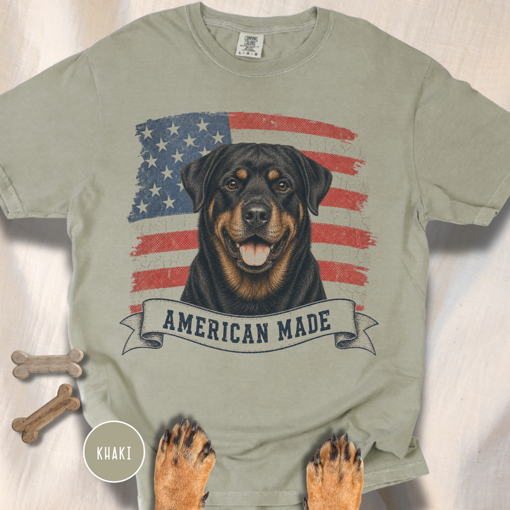 Rottweiler American Made USA flag T-shirt